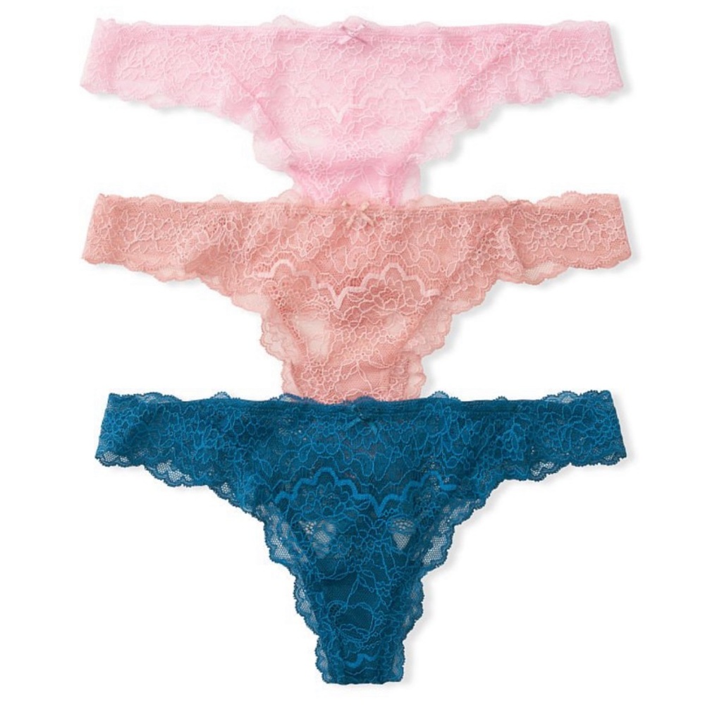 Victoria’s Secret Dream Angels 3-Pack Lace Thong Panties Size Medium *New*